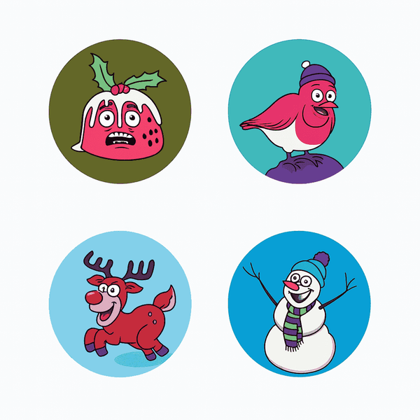 Untersetzer 4er Set, Comic- Malen nach Zahlen