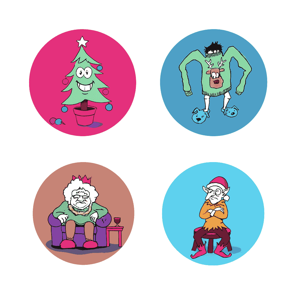 Untersetzer 4er Set, Comic- Malen nach Zahlen