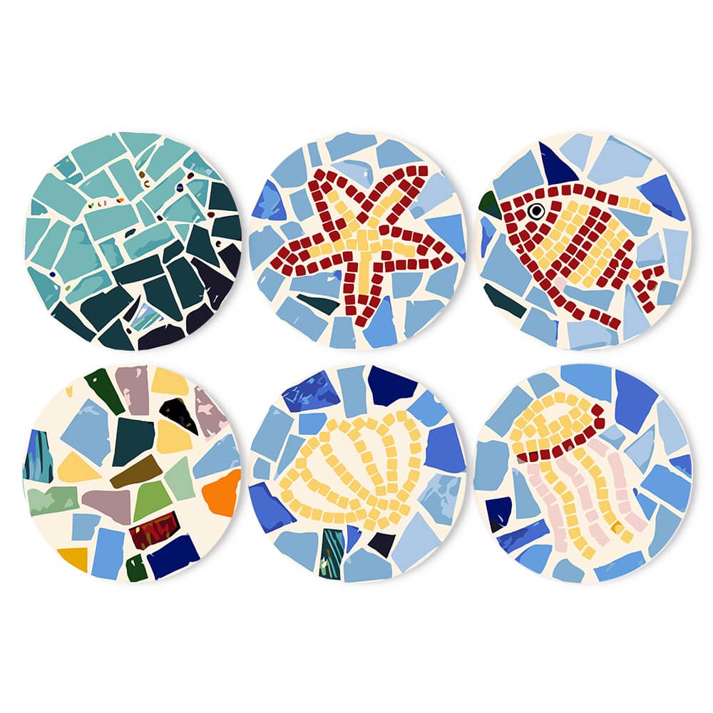 Tischset 6er Set, Mosaik- Malen nach Zahlen