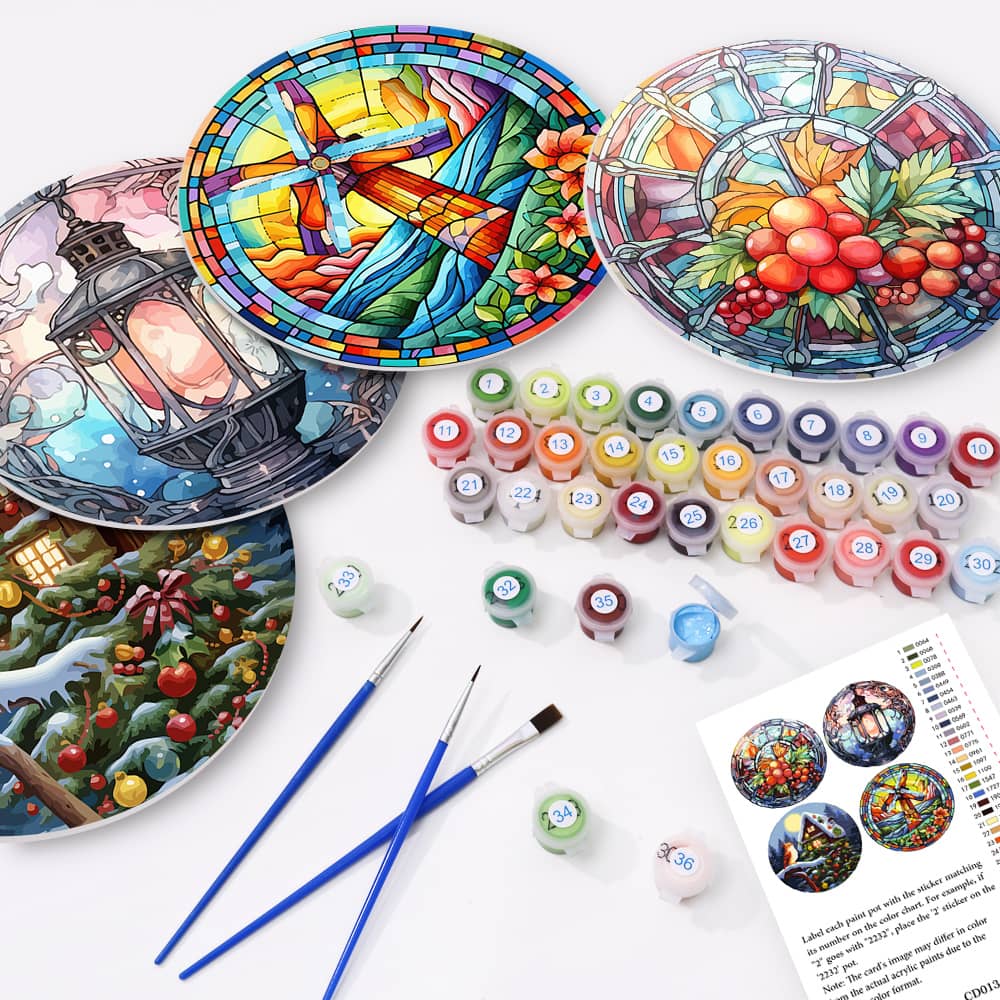 Tischset 4er Set, Weihnachten - Malen nach Zahlen