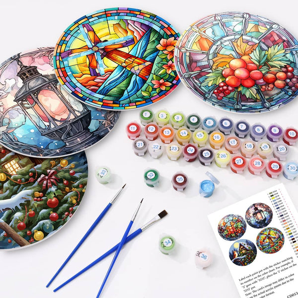 Tischset 4er Set, Weihnachten - Malen nach Zahlen