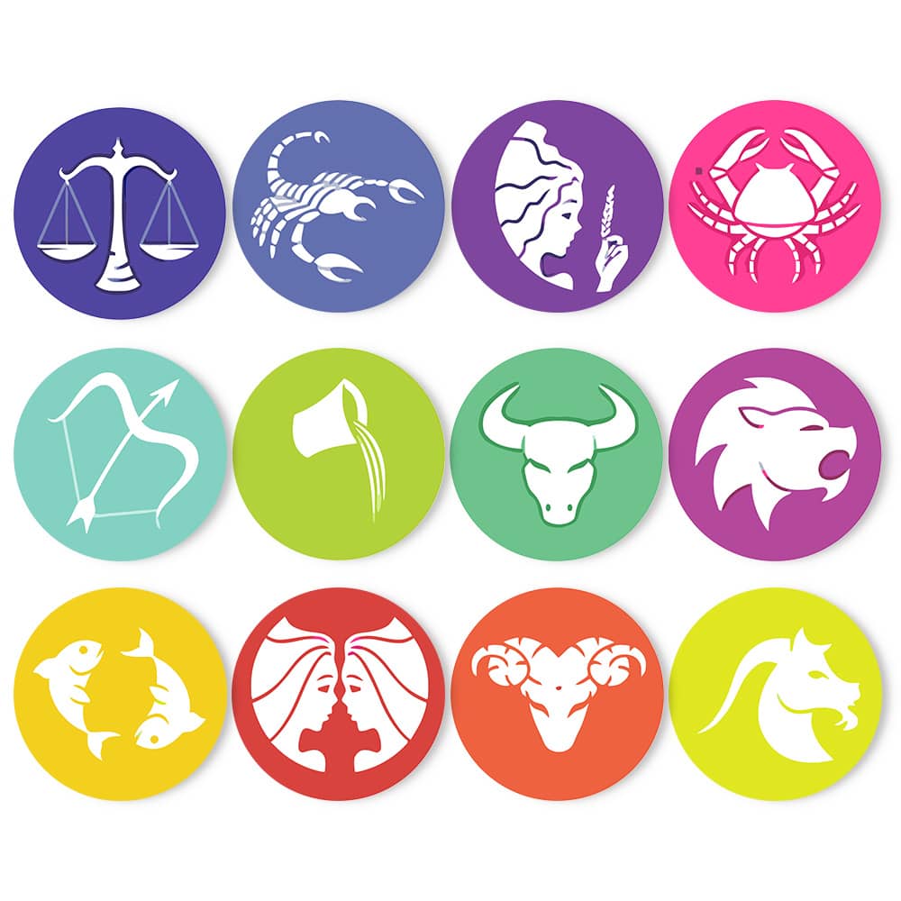 Tischset 12er Set, Sternzeichen- Malen nach Zahlen