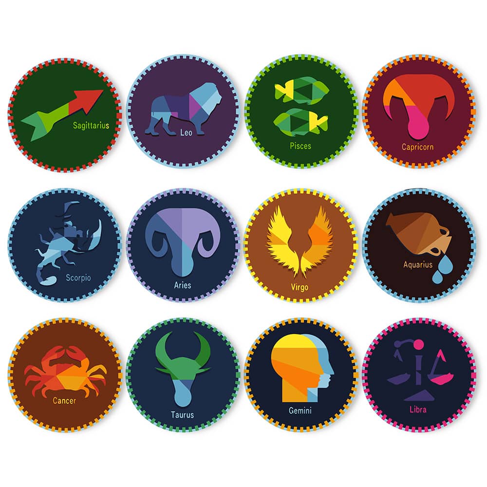Tischset 12er Set, Sternzeichen- Malen nach Zahlen