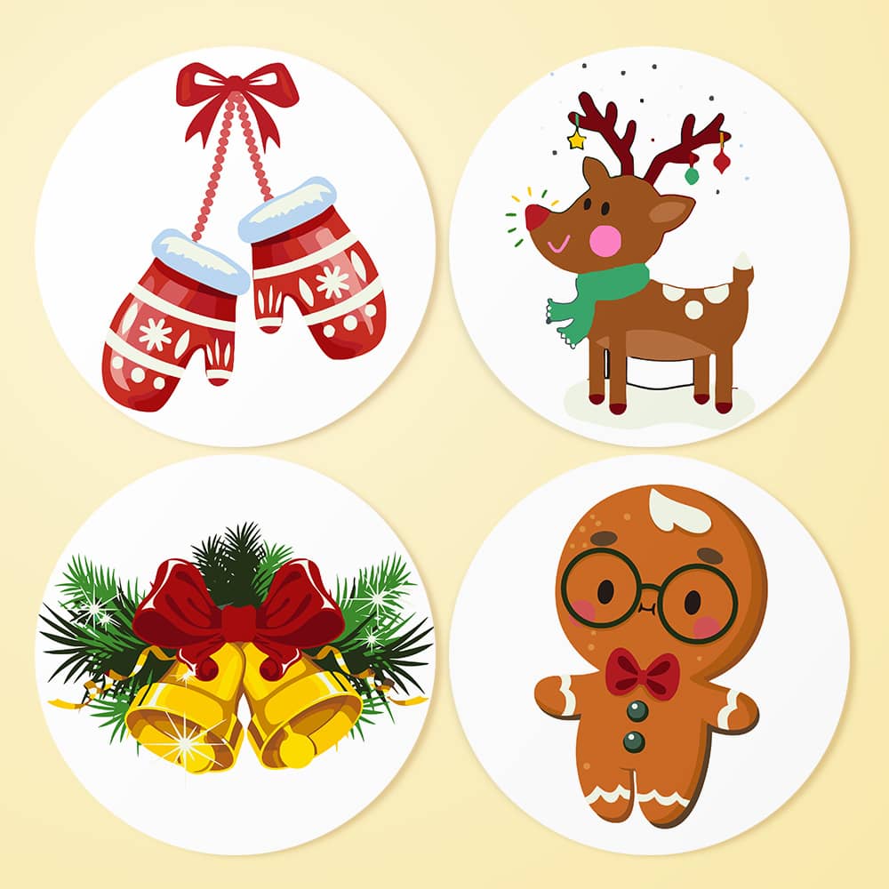 Tischset 4er Set, Weihnachten - Malen nach Zahlen