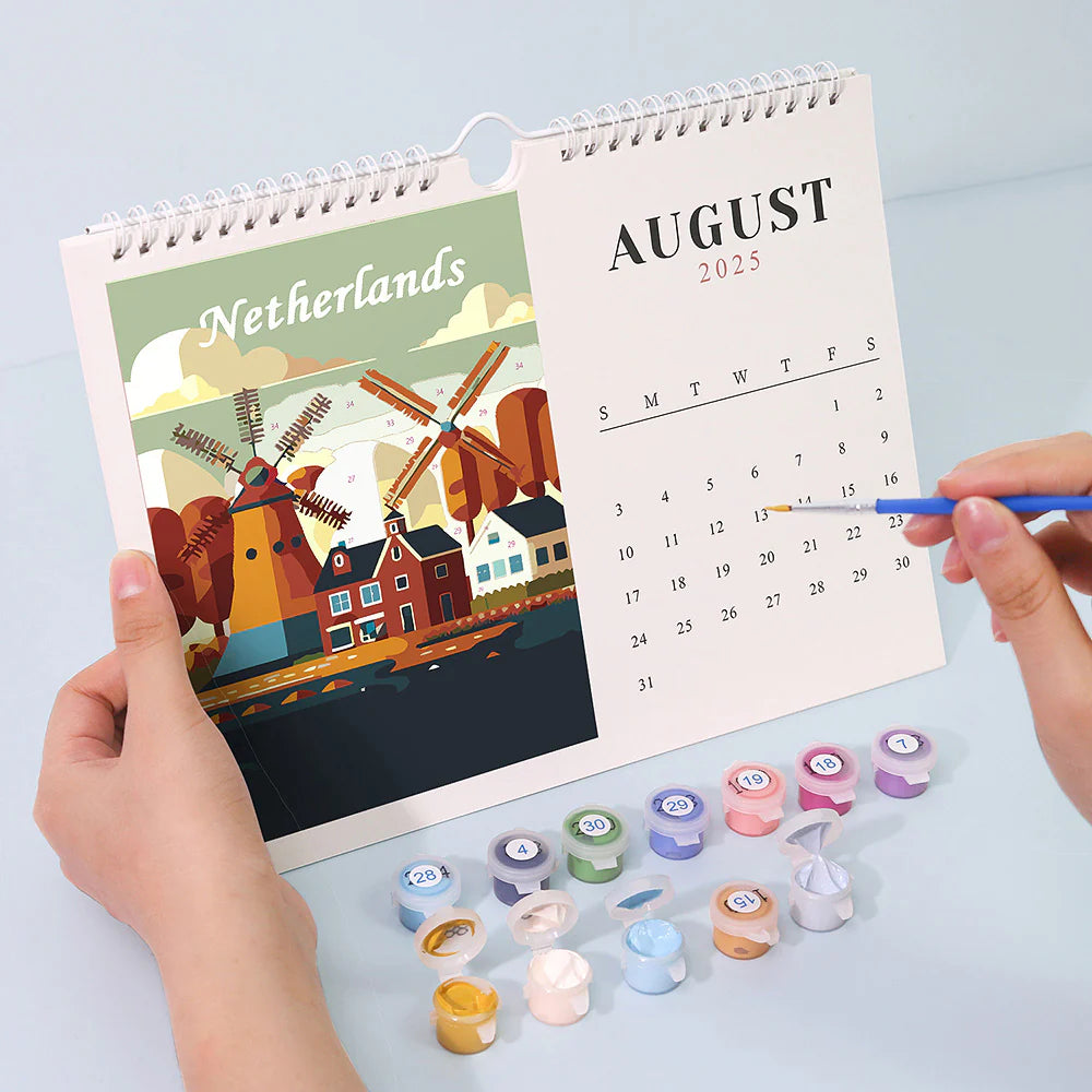 Kalender 2025 - Malen nach Zahlen - World Edition
