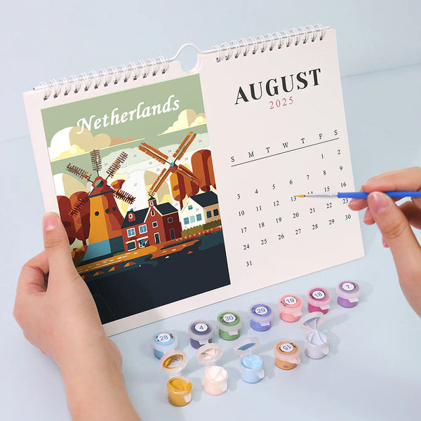 Kalender 2025 - Malen nach Zahlen - World Edition