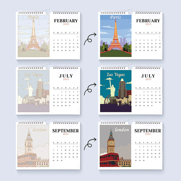 Kalender 2025 - Malen nach Zahlen - World Edition