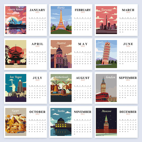 Kalender 2025 - Malen nach Zahlen - World Edition