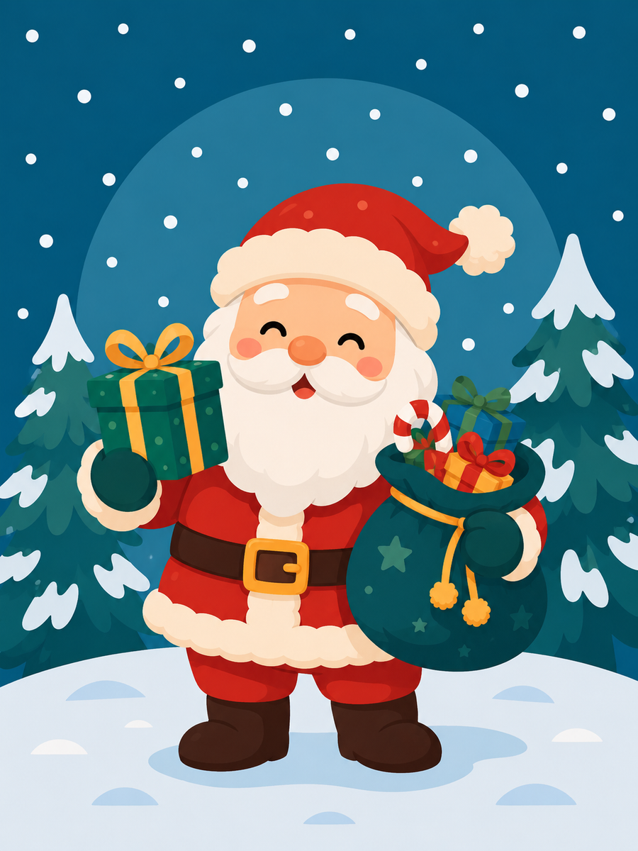 Weihnachtszauber 4er SET - Mini Malen nach Zahlen