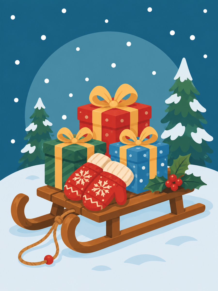Weihnachtsfreunde 4er SET - Mini Malen nach Zahlen