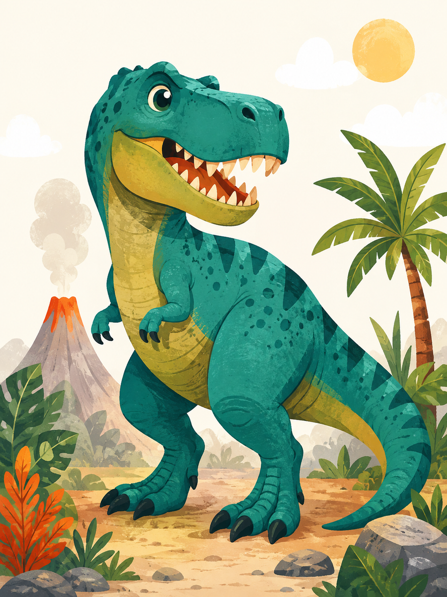 Dino Abenteuer 4er SET - Mini Malen nach Zahlen