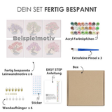 Hunde Edition Zwei 6er SET - Malen nach Zahlen Inhalt: bespannte Leinwandmotive, Acryl Farbtöpfchen, Pinsel, Wandaufhänger, Sticker, Anleitung, Box