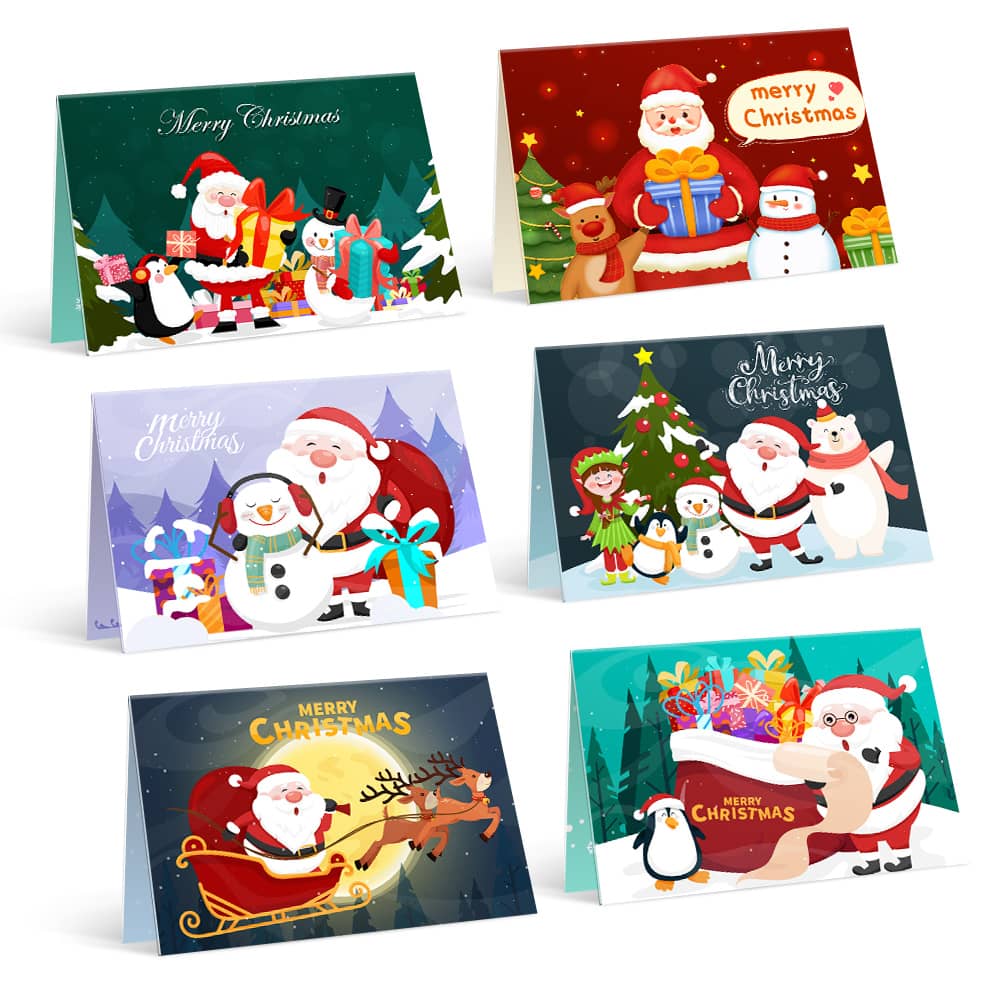 Ling Design Weihnachtskarten Mit Rotkehlchen-Motiv – 6 Stück, Fair & Für Den Guten Zweck