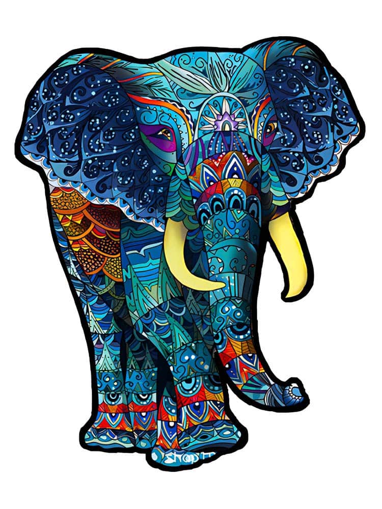 Holzpuzzle - Elefant, Gleichschritt