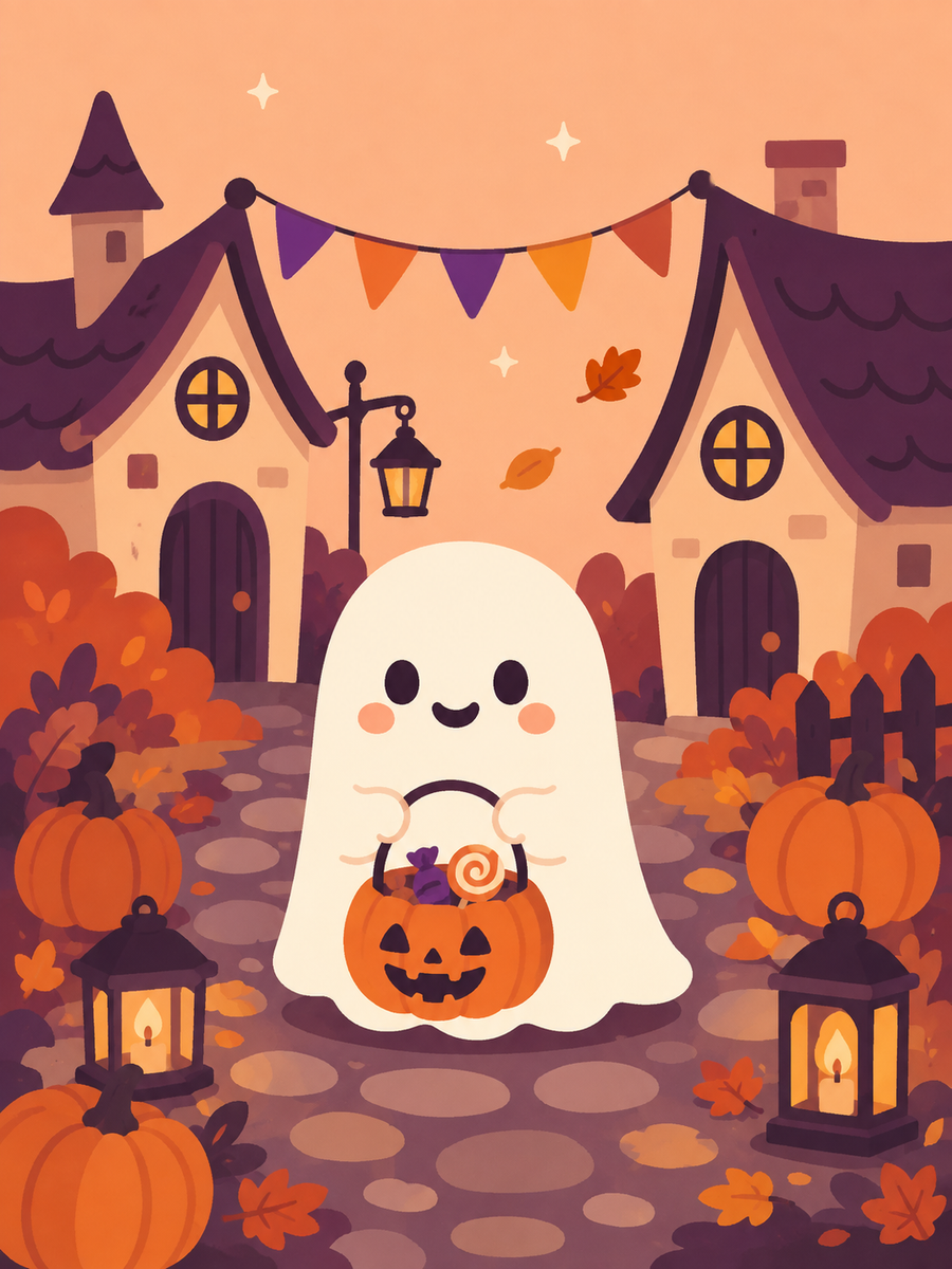 Halloween 4er SET - Mini Malen nach Zahlen