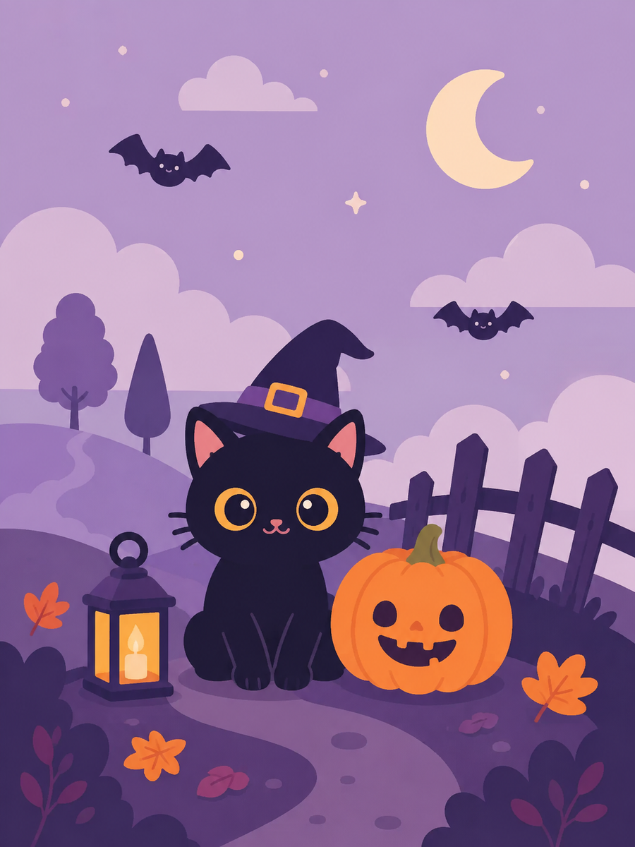 Halloween 4er SET - Mini Malen nach Zahlen