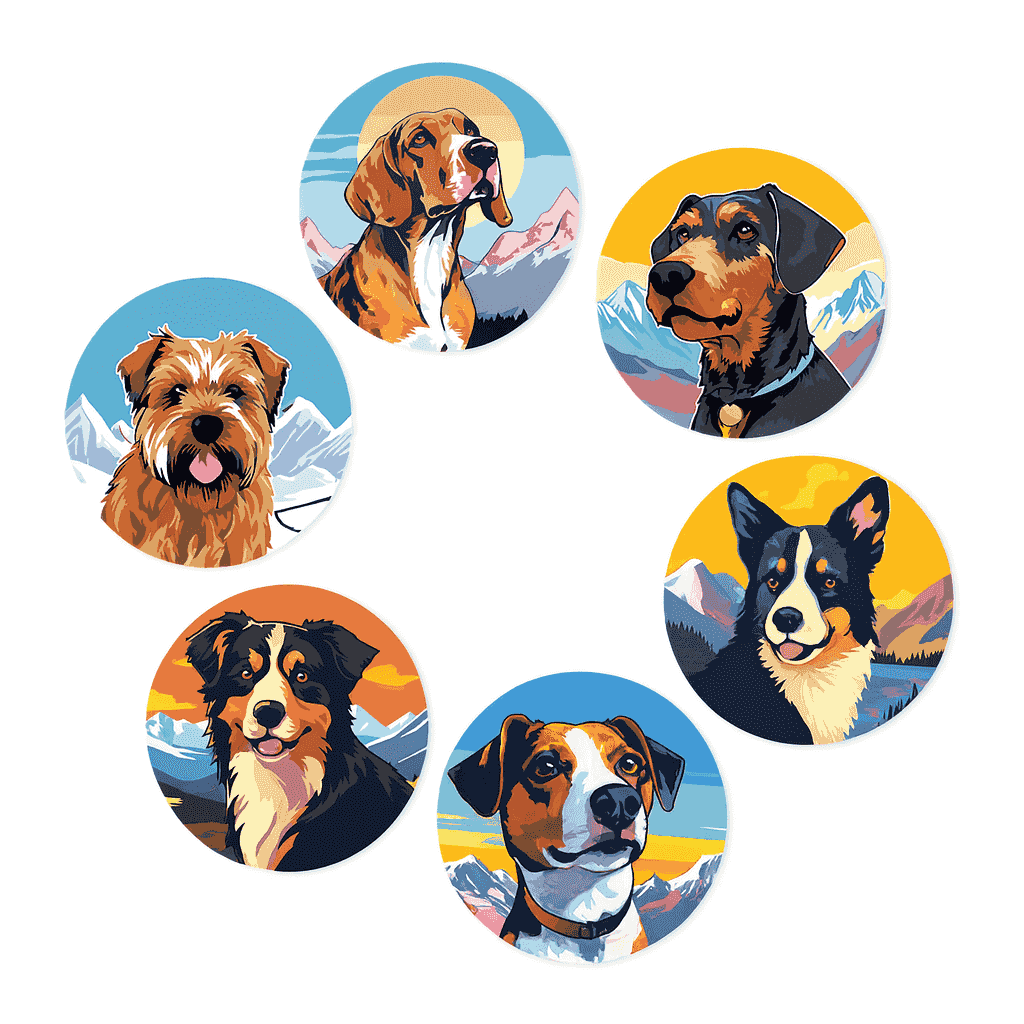 Untersetzer 6er Set, Tiere - Malen nach Zahlen