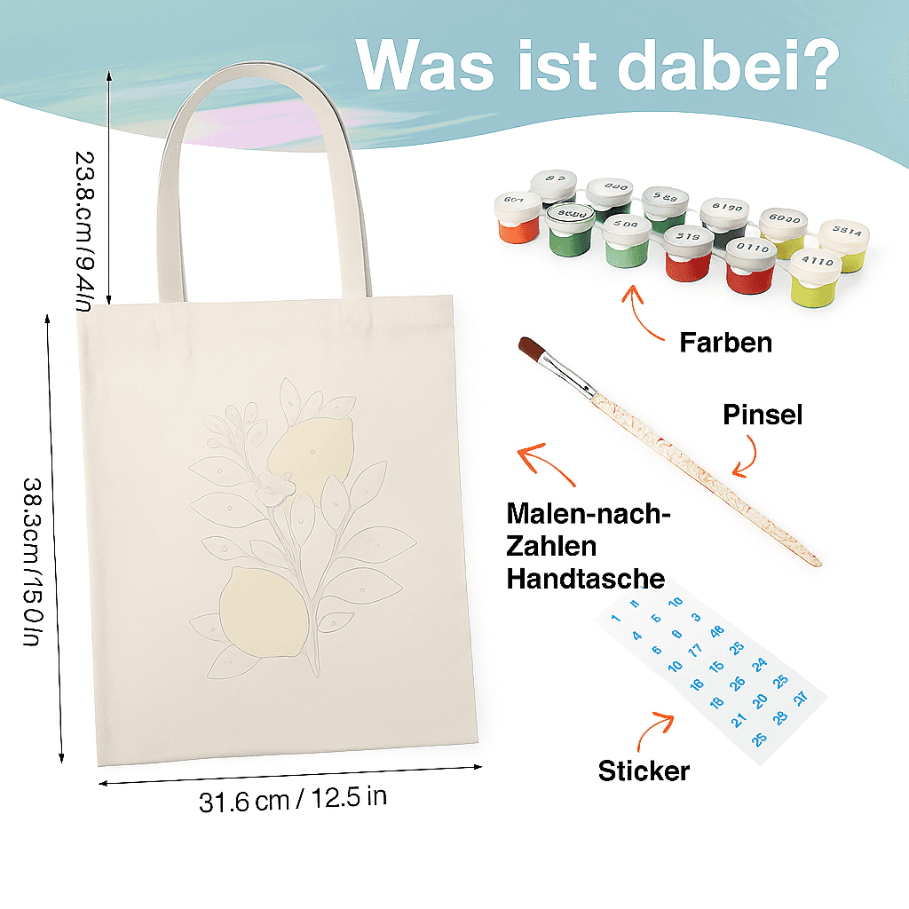 Stofftaschen, Weihnachten - Malen nach Zahlen