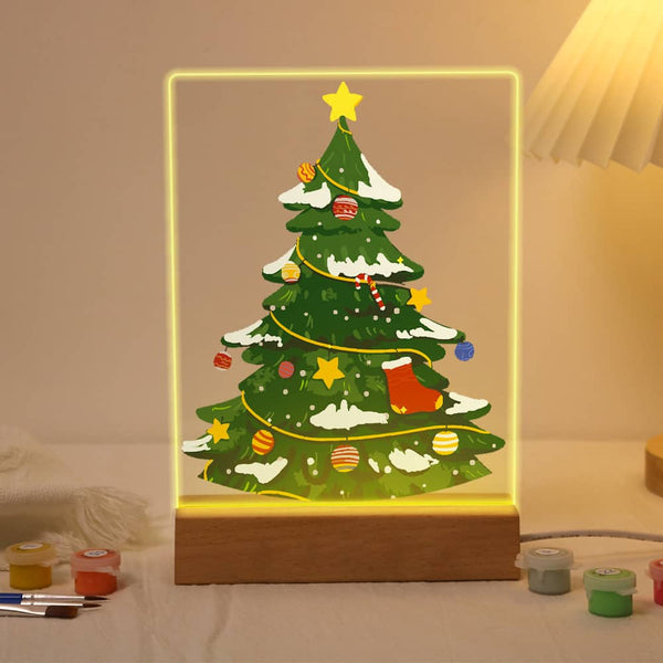 Tischlampe mit Weihnachtsmotiv - Malen nach Zahlen