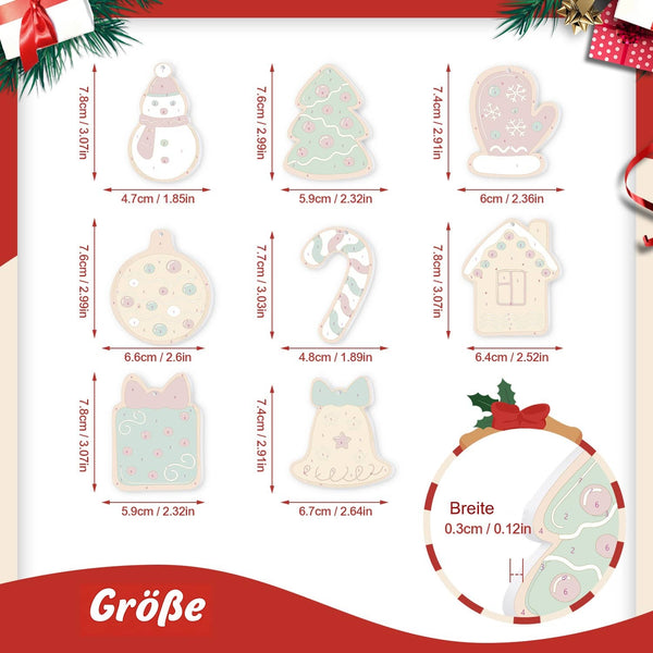 Weihnachtsanhänger Klassisch 8er Set - Malen nach Zahlen