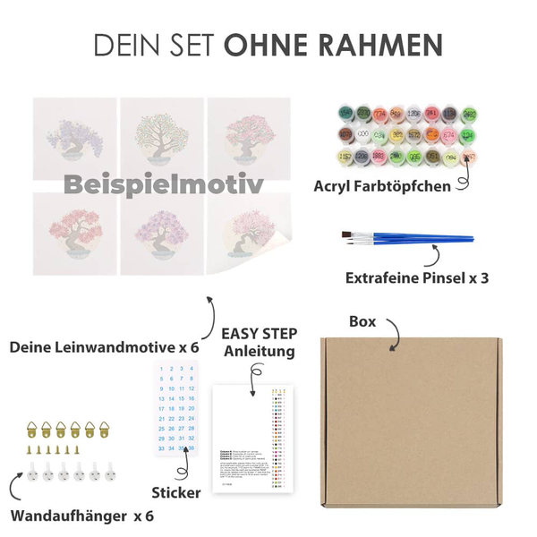 Mediterrane Oasen 6er SET - Mini Malen nach Zahlen