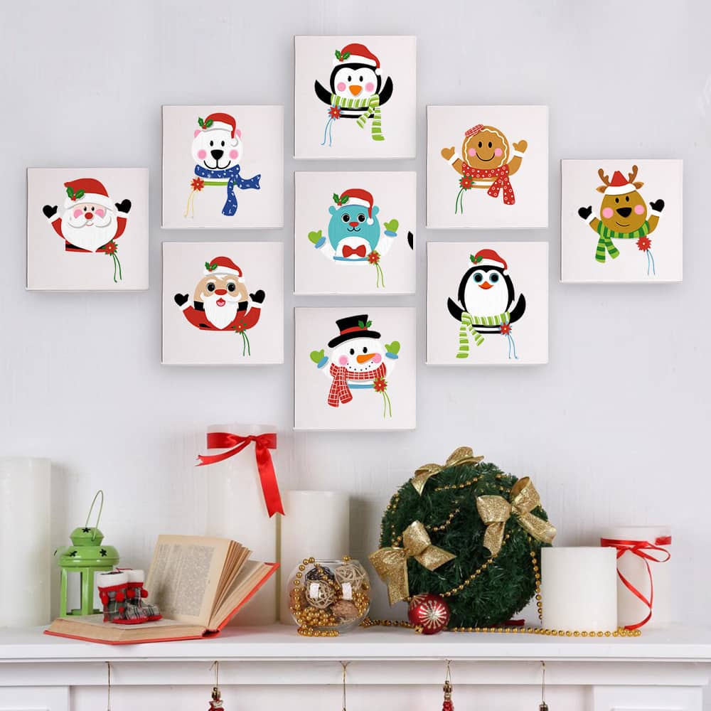 Weihnachtsfreunde 9er SET - Mini Malen nach Zahlen