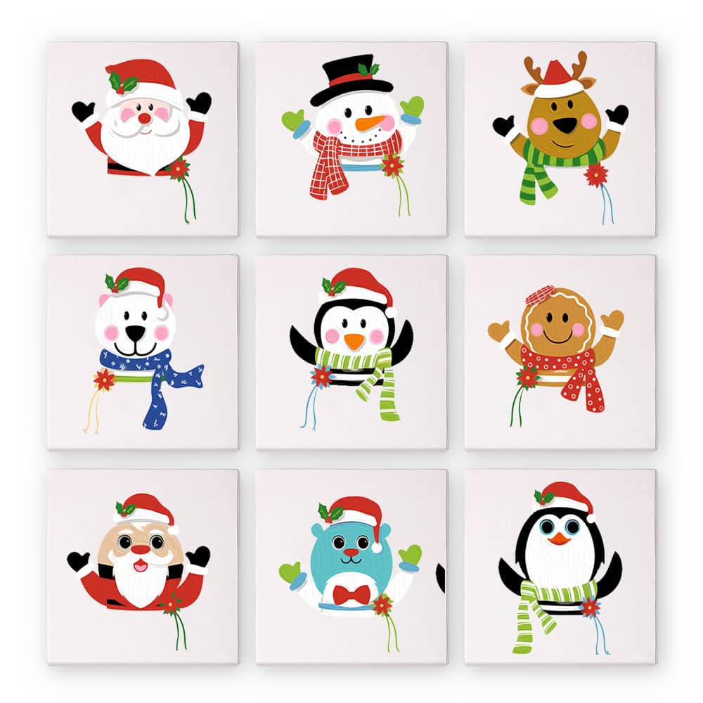 Weihnachtsfreunde 9er SET - Mini Malen nach Zahlen
