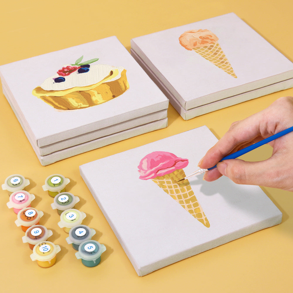 Süße Leckereien 6er SET - Mini Malen nach Zahlen