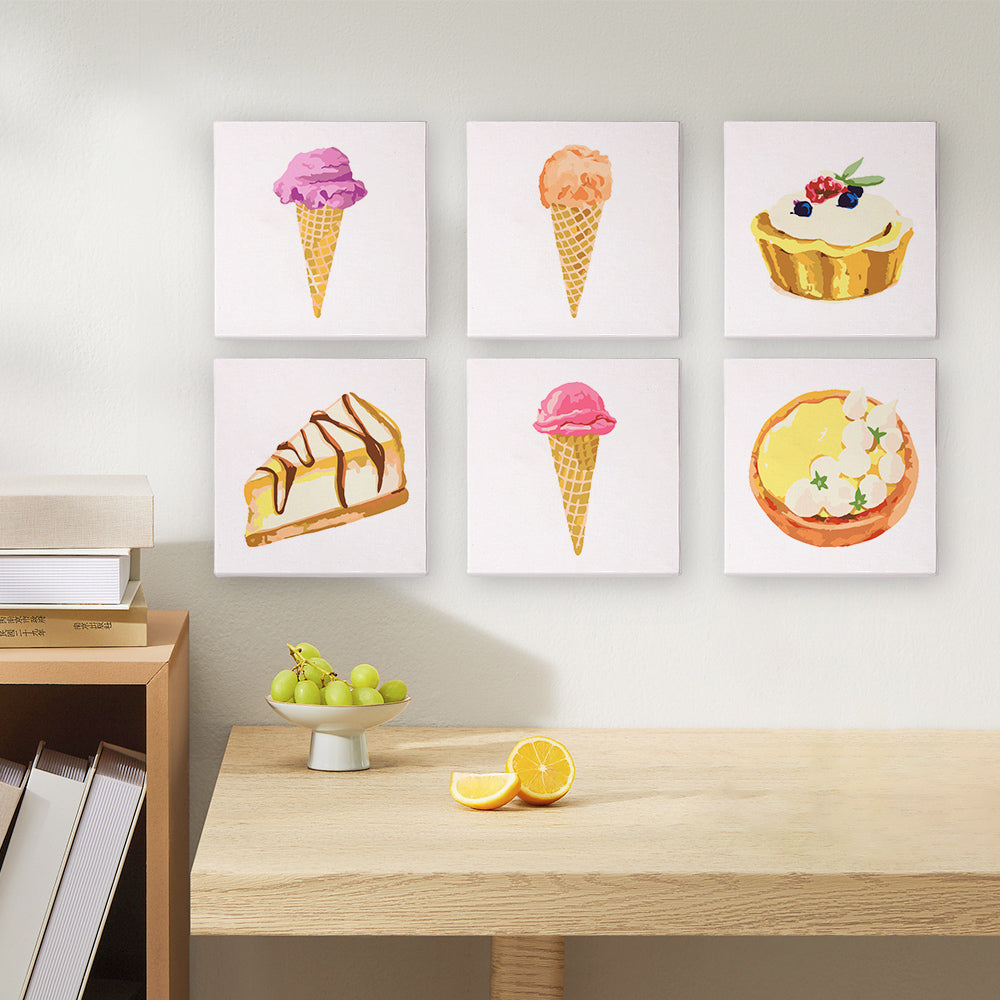 Süße Leckereien 6er SET - Mini Malen nach Zahlen