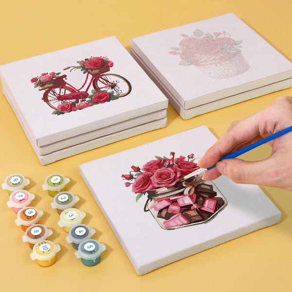 Liebeskollektion 6er SET - Mini Malen nach Zahlen