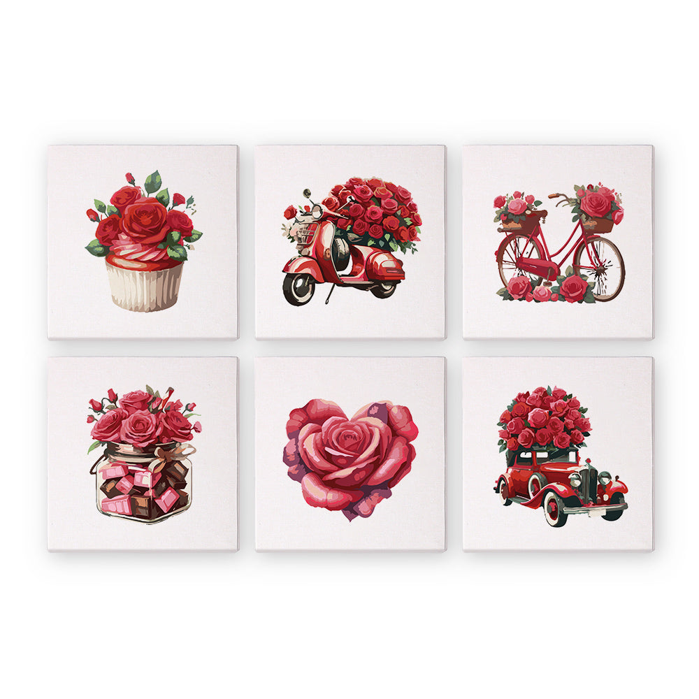 Liebeskollektion 6er SET - Mini Malen nach Zahlen