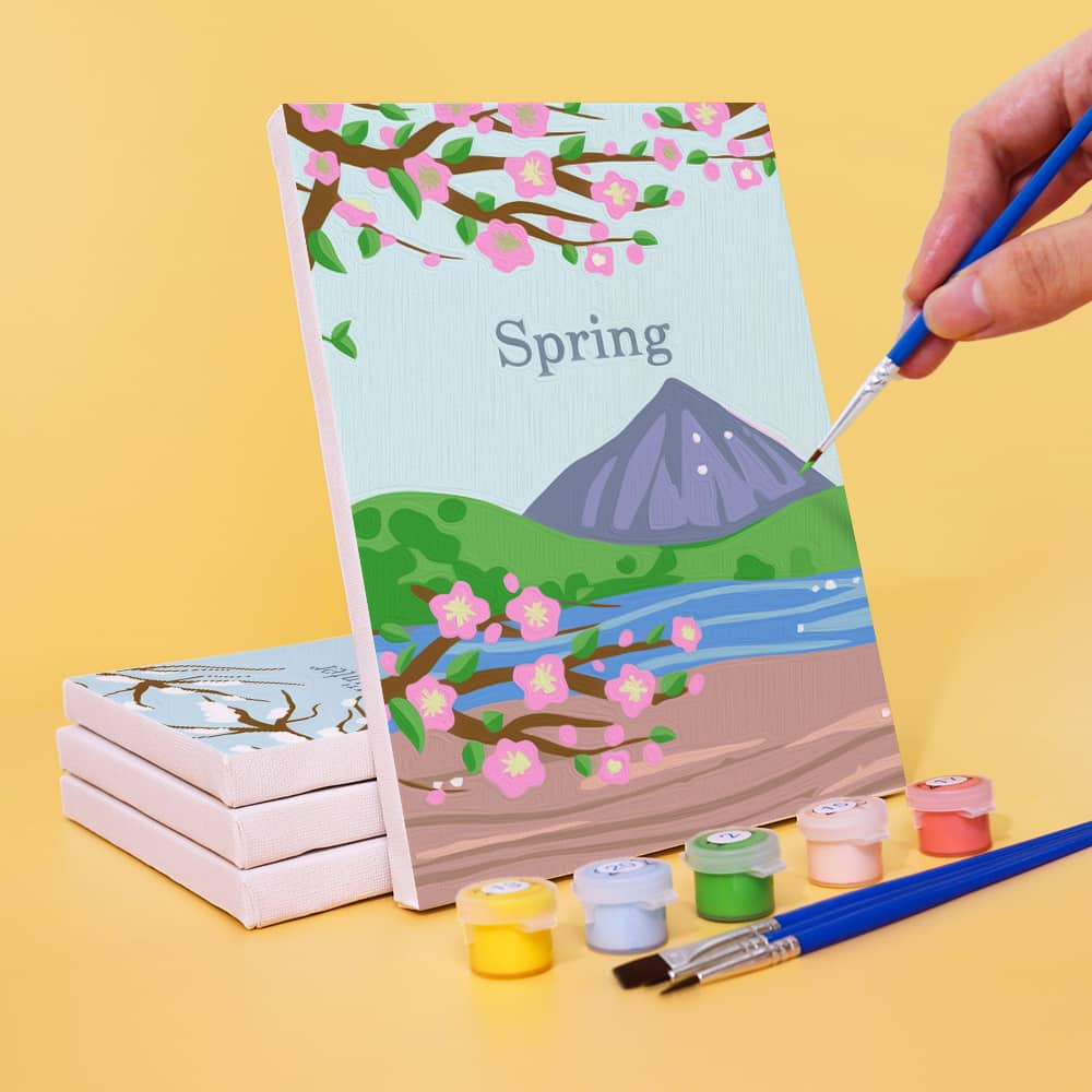 Jahreszeiten 4er SET - Mini Malen nach Zahlen
