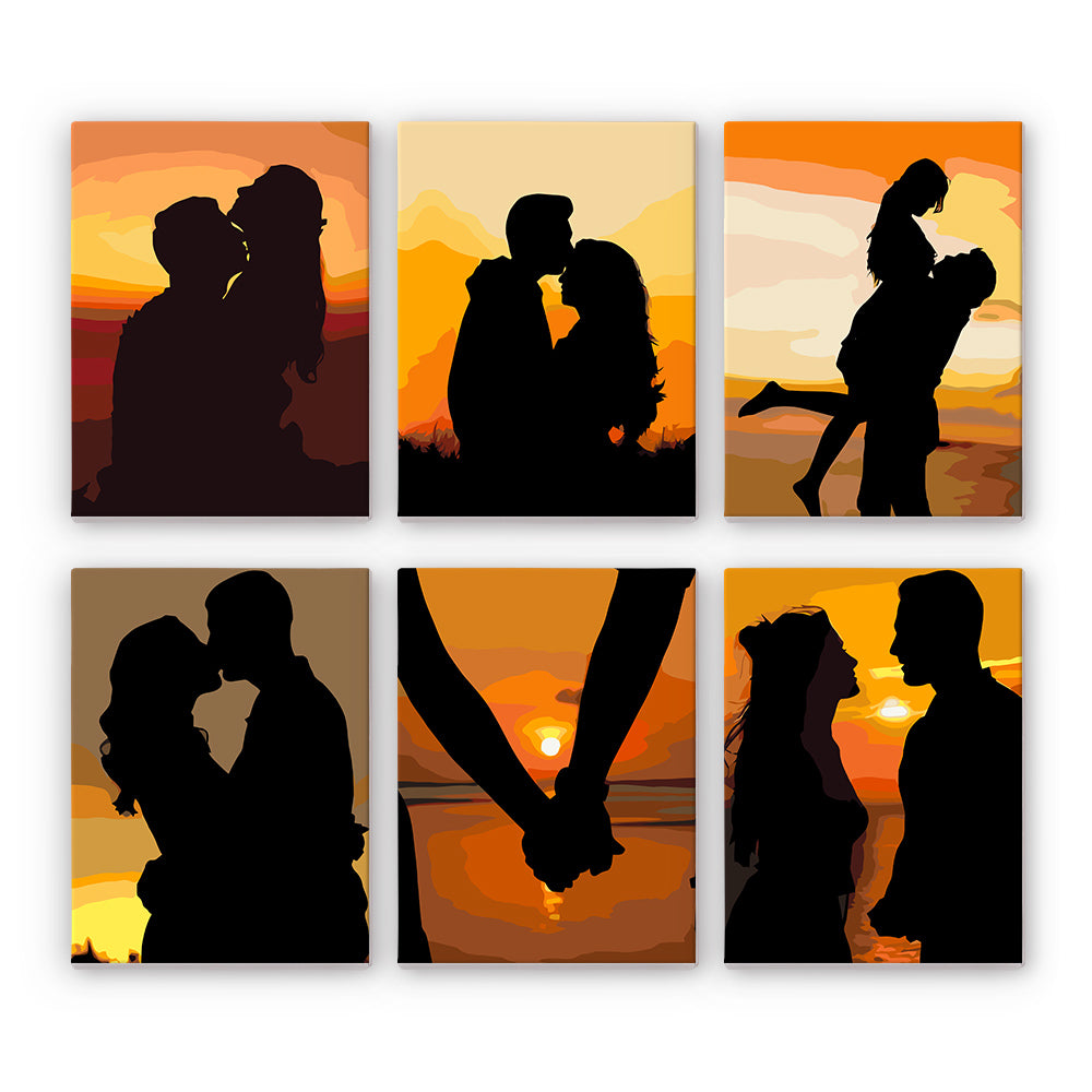 Pärchen Edition Zwei 6er SET - Mini Malen nach Zahlen