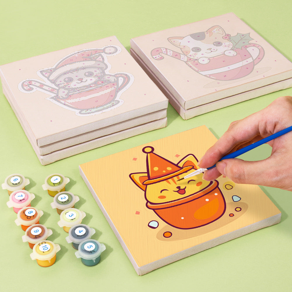 Süße Kätzchen Edition Zwei 6er SET - Mini Malen nach Zahlen