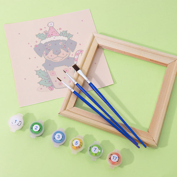 Süße Welpen Edition Zwei 6er SET - Mini Malen nach Zahlen