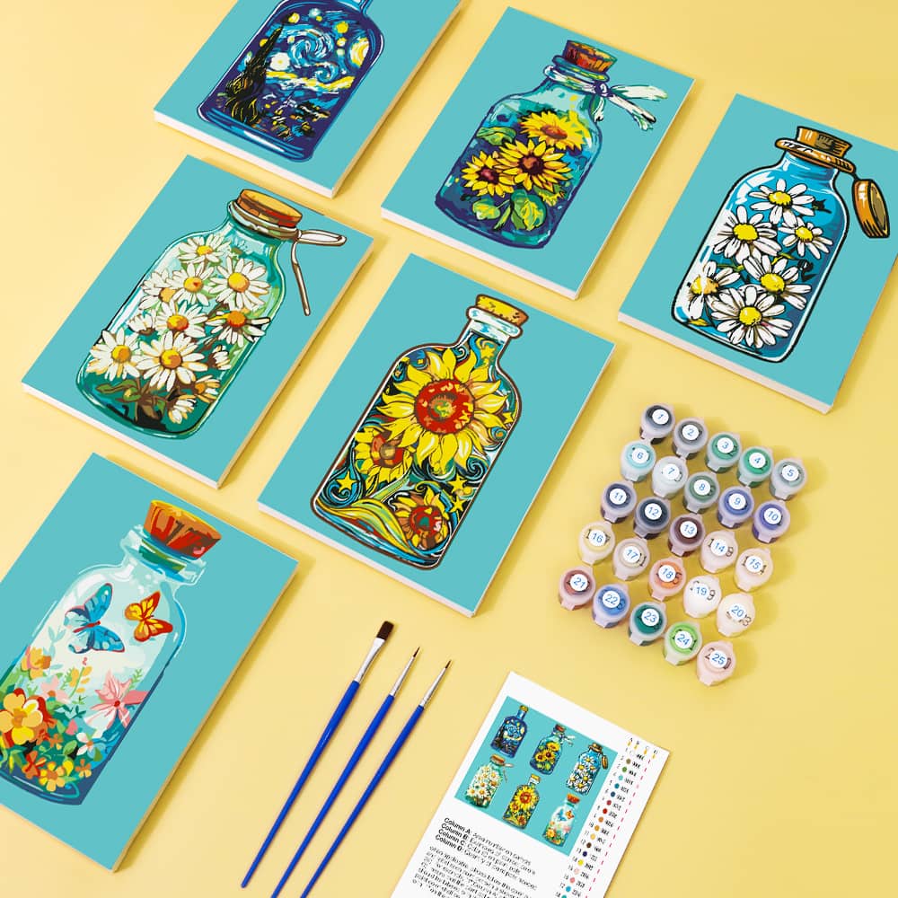 Flaschenzauber 6er SET - Mini Malen nach Zahlen