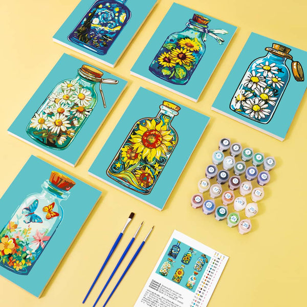 Flaschenzauber 6er SET - Mini Malen nach Zahlen