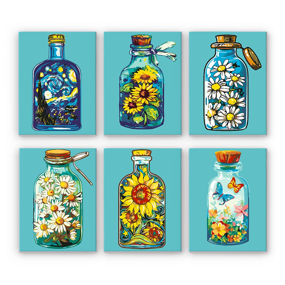 Flaschenzauber 6er SET - Mini Malen nach Zahlen