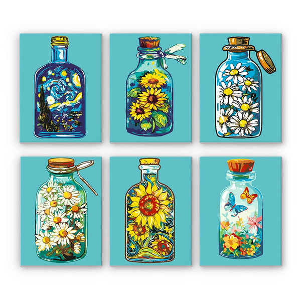 Flaschenzauber 6er SET - Mini Malen nach Zahlen
