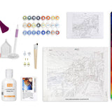 Malen nach Zahlen - Starter Set XXL (25 Teilig) inklusiv Pinsel, Farben, Leinwand und Zubehör für Kunstbegeisterte.