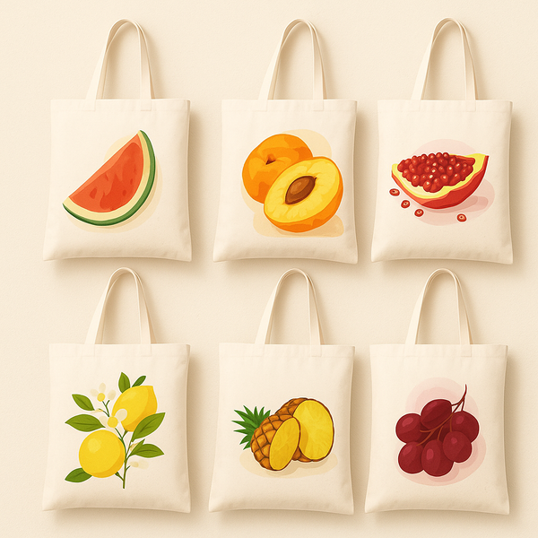 Stofftaschen, Früchte - Malen nach Zahlen