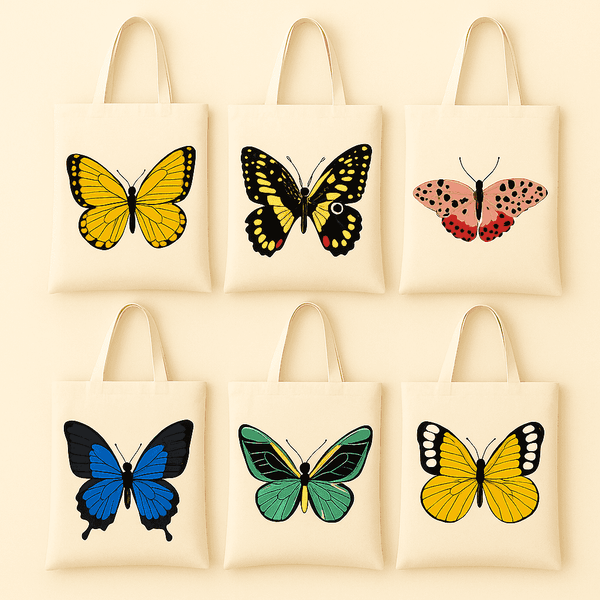 Stofftaschen, Schmetterling - Malen nach Zahlen
