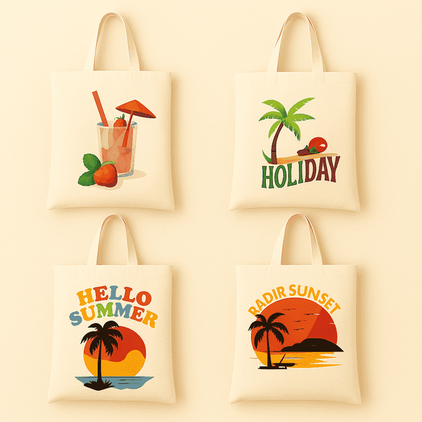 Stofftaschen, Summer Vibes - Malen nach Zahlen