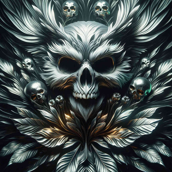 Malen nach Zahlen - Totenkopf mit Eule