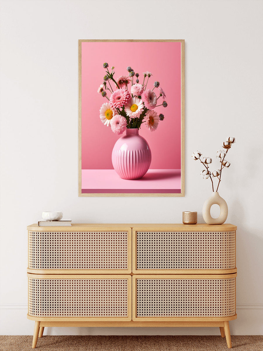 Blumenenvase, Rosa - Malen nach Zahlen