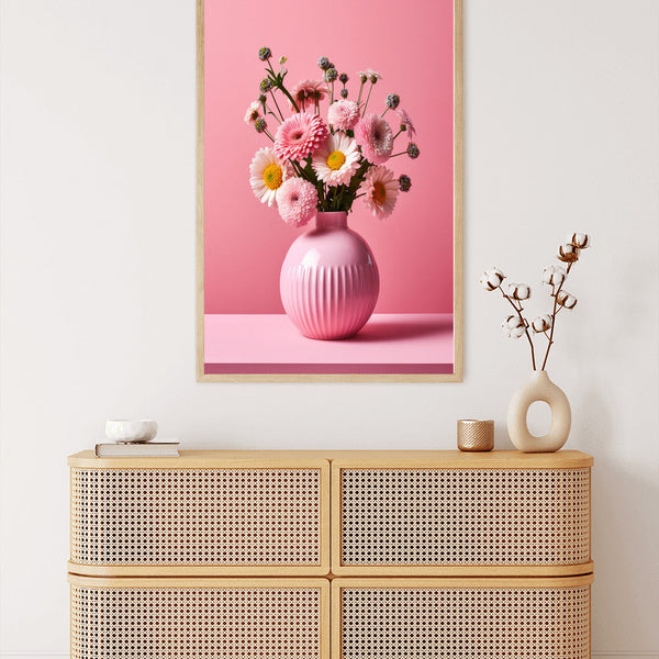 Blumenenvase, Rosa - Malen nach Zahlen