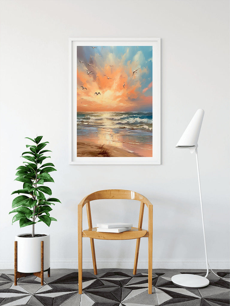 ABEUTY Malen Nach Zahlen Strand-Landschaft – 40x50 Cm Leinwand, Acrylfarben, 3 Pinsel, DIY Ölgemälde Für Erwachsene