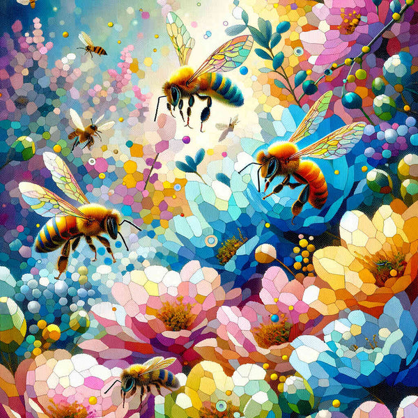 Malen nach Zahlen - Bunte Bienen