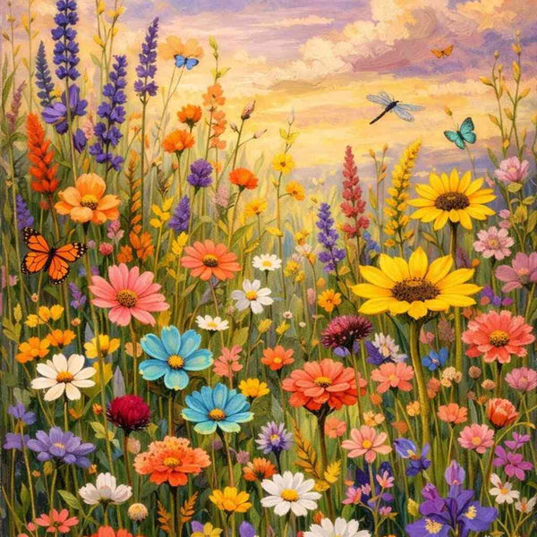 Malen nach Zahlen - Sommertraum im Blütenmeer