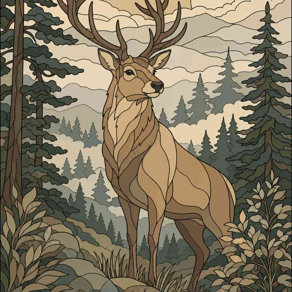 Malen nach Zahlen - König des Waldes